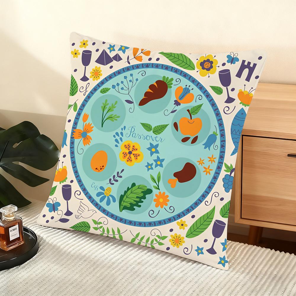 Passover Cushion Cover Soft Short Plush Pillow Cover Smooth Cozy Texture Aesthetic Cushion Case Home Decor