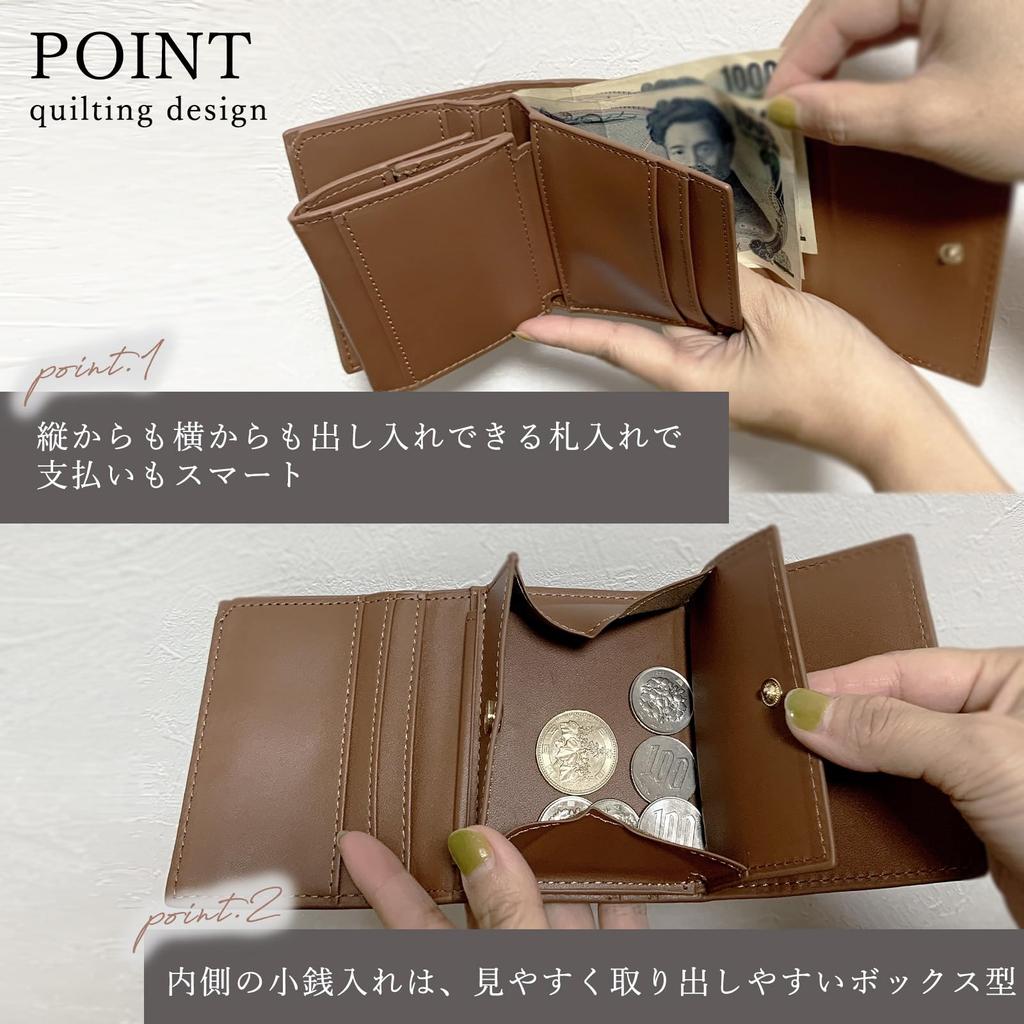 Crossmarbury Mini Compact and Cute Wallet with Small Coin Perfect for Everyday R66 Gray Women's Wallet, Tri-fold Quilting, Purse, Palm-Sized, Use,