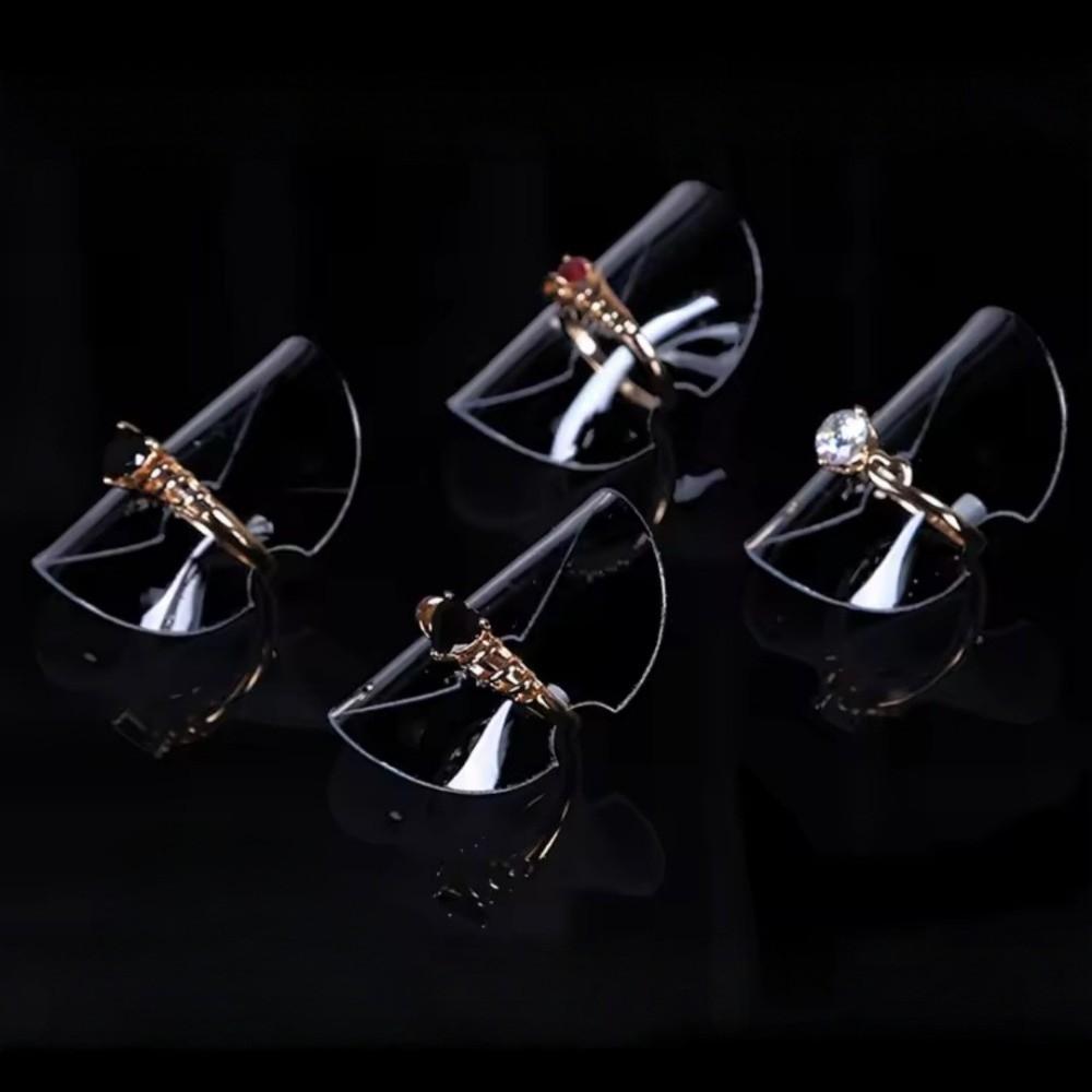 10pcs Lightweight Round Sheet Rings Holder Plastic Rings Organizer Rings Display Stand Boutiqu