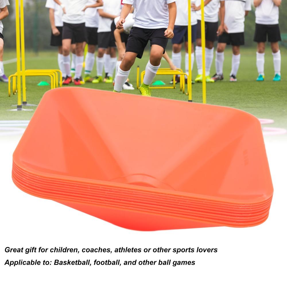 10Pcs Square Training Marker Disc Center Hole Training Cones Marker Cone Base Agility Practice