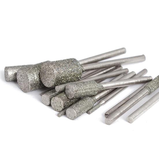 3/6mm Shank Diamond Coated Rotary Grinding Head Jade Stone Metal Carving Tool