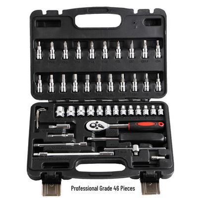 46-dielna multifunkčná mechanická sada nástrčných kľúčov a kľúčov pre opravu automobilov