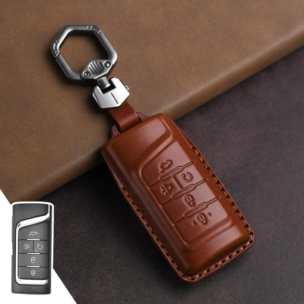 Genuine Leather Key Cover for GAC Trumpchi GS4/GS8/GS5/M6/GS7/M8 Models.