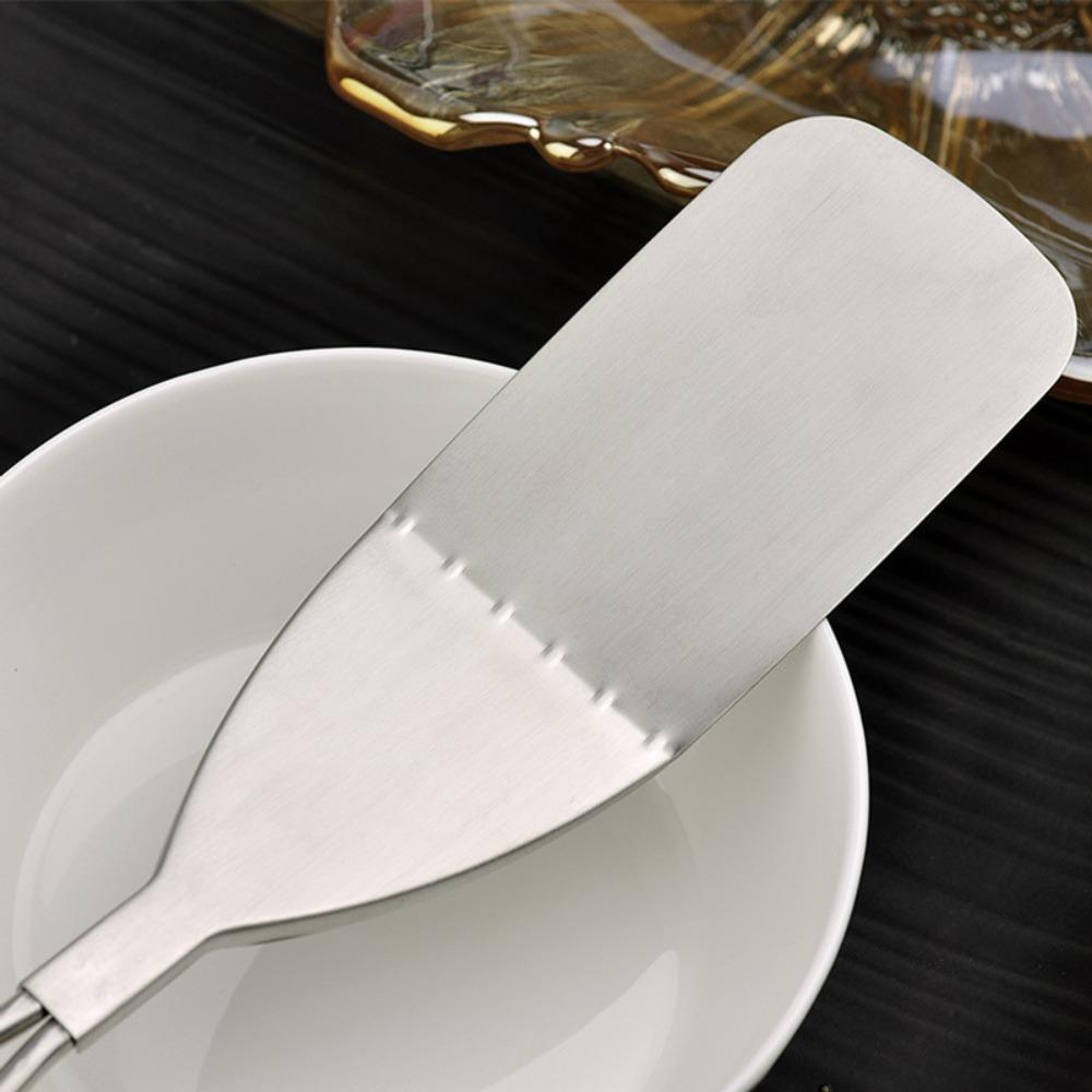 Rectangle Head Cake Spatula Silver Barbecue Shovel Pizza Turner Cooking Shovel Teppanyaki