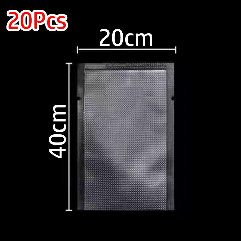 20Pcs Portable Clear Embossed Vacuum Bags Heat Sealing Frozen Heatable Food Saver Bags Vacuum Sealer Bag for Vac Storage