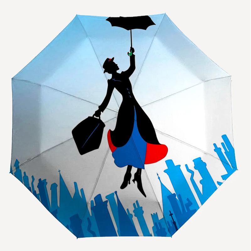 1PC Mary Poppins Flying Umbrella-8-Rib Reinforced, Automatic Open, Lightweight & Durable, Cute Fashion Accessory for Outdoor-W178