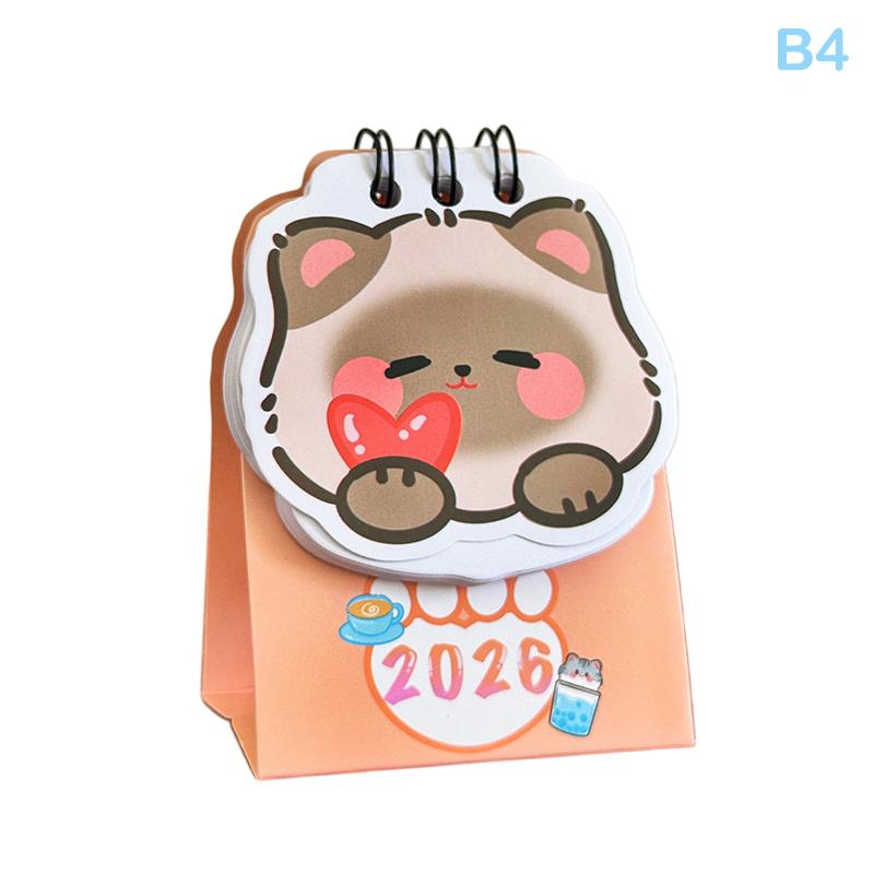 2026 Horse Year Mini Desk Calendar Cartoon Portable Coil Monthly Calendar Planner Office And Home Decor New Year'S Present