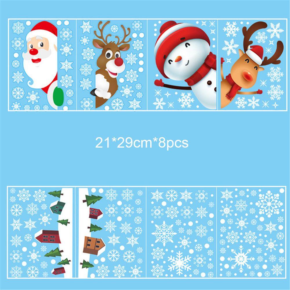 Xmas Merry Christmas New Year Santa Claus Window Sticker Murals Home Decals Christmas Wall Stickers