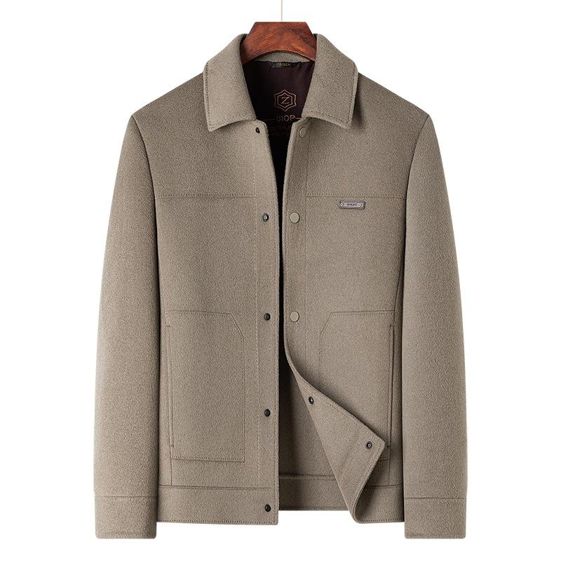 Men's New Double-sided Woolen Jacket Autumn and Winter Short Lapel Tooling Jacket