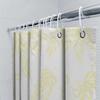 White Shower Curtain With Leaf Print Bath Decor For Home Use