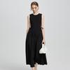 Women's Knitted Splicing Sleeveless Midi Dress