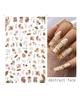 Autocollants 3D pour Nail Art, lignes ondulées abstraites colorées, décalcomanies à fleurs et feuilles florales, décoration d'ongles