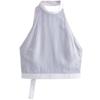 Fashion Style 2024 Spring New Arrival Women's Clothing Stylish All-Matching Striped Poplin Hanging Collar Tops 3152036