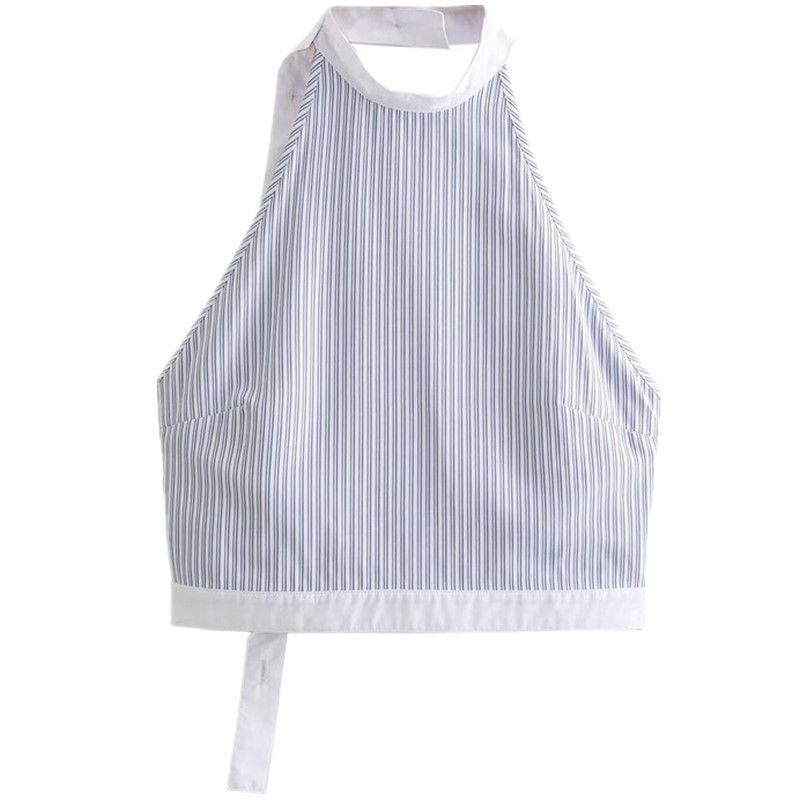 Fashion Style 2024 Spring New Arrival Women's Clothing Stylish All-Matching Striped Poplin Hanging Collar Tops 3152036