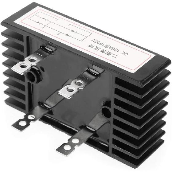 1pc 100a Amp 1600v Bridge Rectifier, Black Voltage 2-Phase Diode Bridge High Power Rectifier for Power Supply