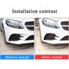 4X For Benz C-Class W205 ABS Front Bumper Grille Fog Light Cover Trim -