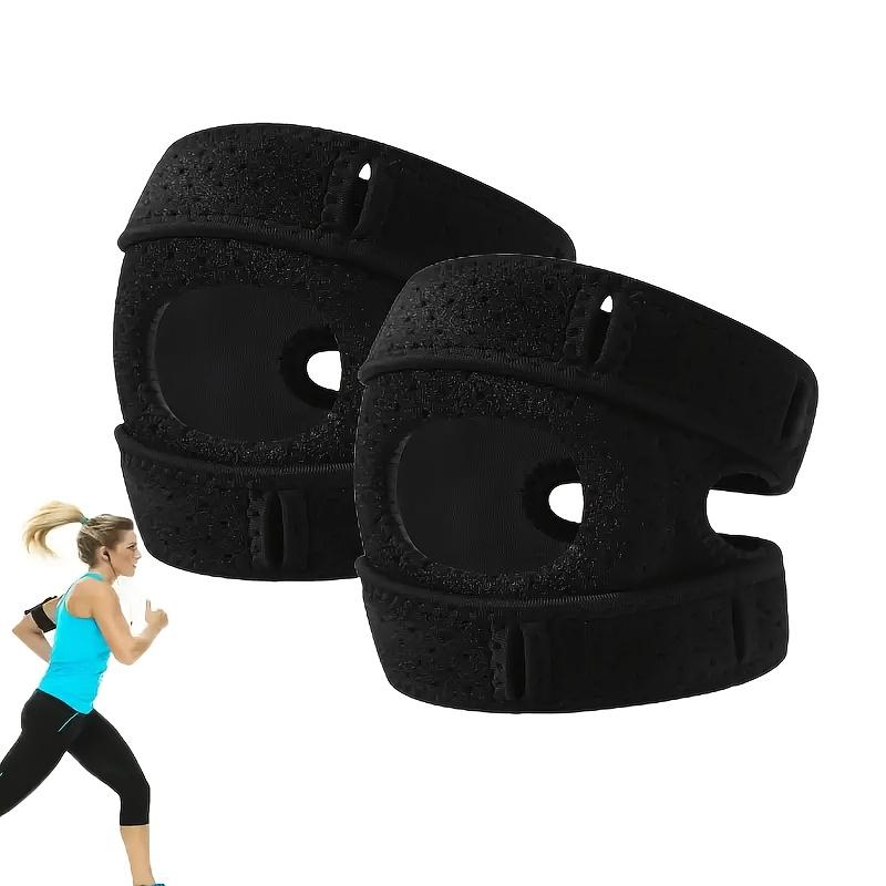 Black, Gray, Pink Knee Brace with Adjustable - Breathable Fabric Cover, Unisex Athletic Knee Brace,Quick-Dry Fabric, Durable Adjustable Straps 2pcs чёрный