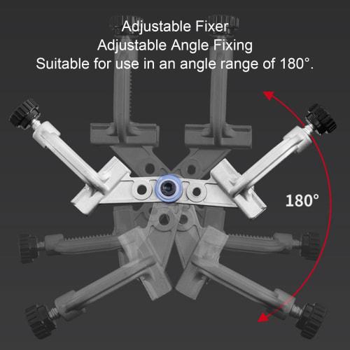 10-180 Rotating Double Handle Pipe Welding Clamp, 5 x 1.6 x 3.8cm, Aluminum Alloy Die-Cast, Swing Jaw Design, for Woodworking, Crafts, Welding, Cabin