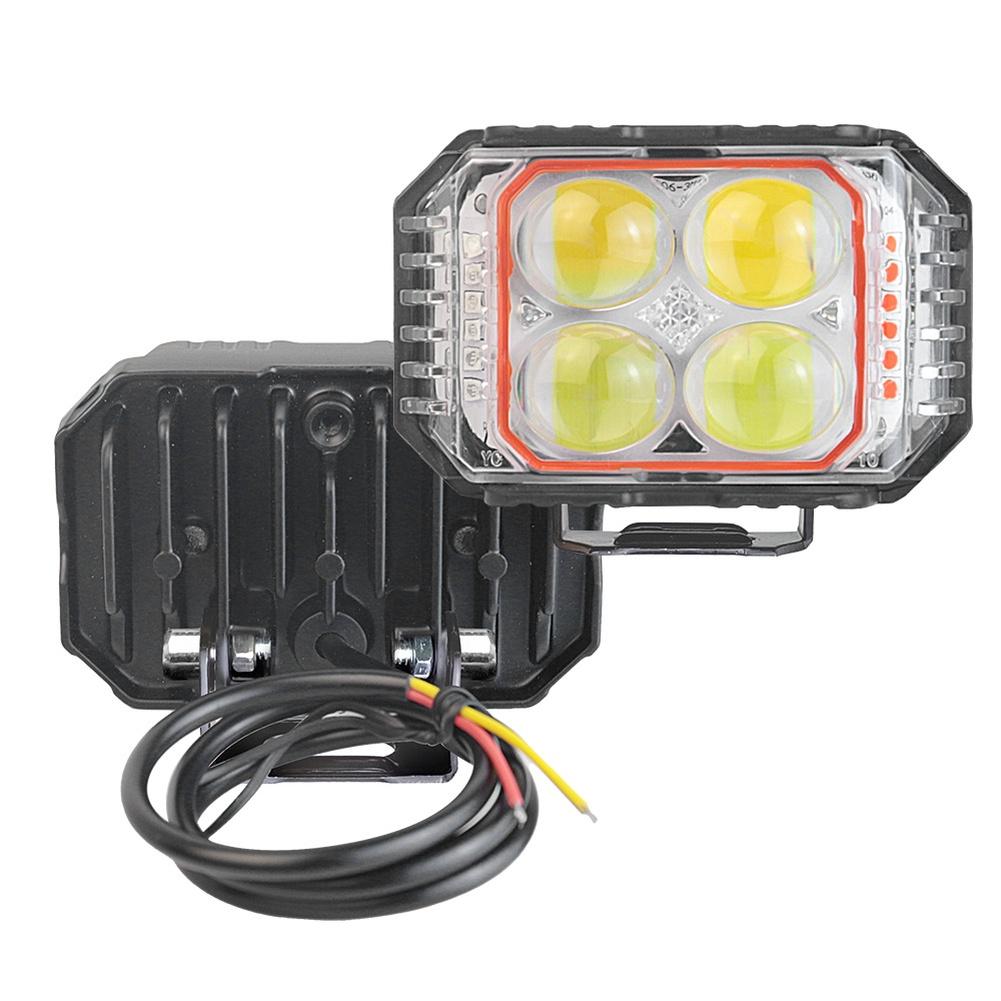 Foggy Conditions Black Motorcycle LED Light Dual Light Modes 2700LM Output 9-60V Compatibility Aluminum Housing