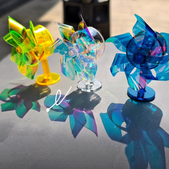 Windmills Model Car Decoration LED Center Console Decoration for Cars Motorcycles Colorful