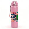 1PC Hola Colorful Letter Print 750ml Color Plastic Sports Water Bottle Leakproof Flip Straw Lid Suitable for Sports Office Home Use