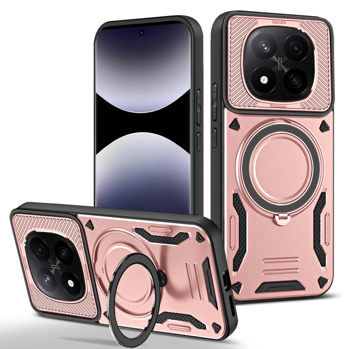 

For Xiaomi Redmi Note 14 Pro+ 5G Magnetic Case Shockproof TPU + PC Phone Back Cover with Kickstand