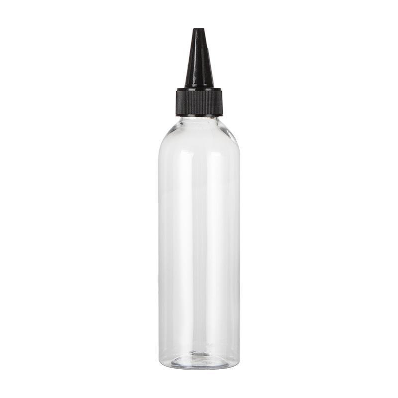 Transparent PET Kosmetisk Förpackningsflaska (100ml/120ml/150ml/200ml) med spetsigt munskydd