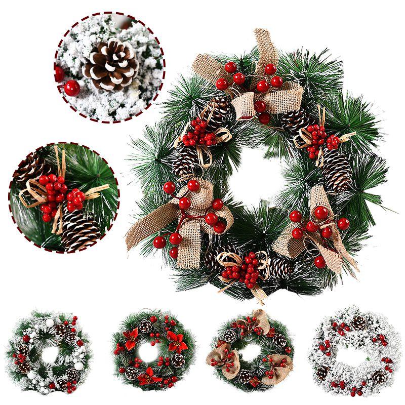 Stunning Wall Hanging Christmas Wreath With White Ornaments And Red Berries For Festive Decor