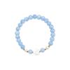 Ocean Blue Bracelet Women Korean Simple Small Design Daily Exquisite Beaded Camellia Jewelry Gentle Wear Style
