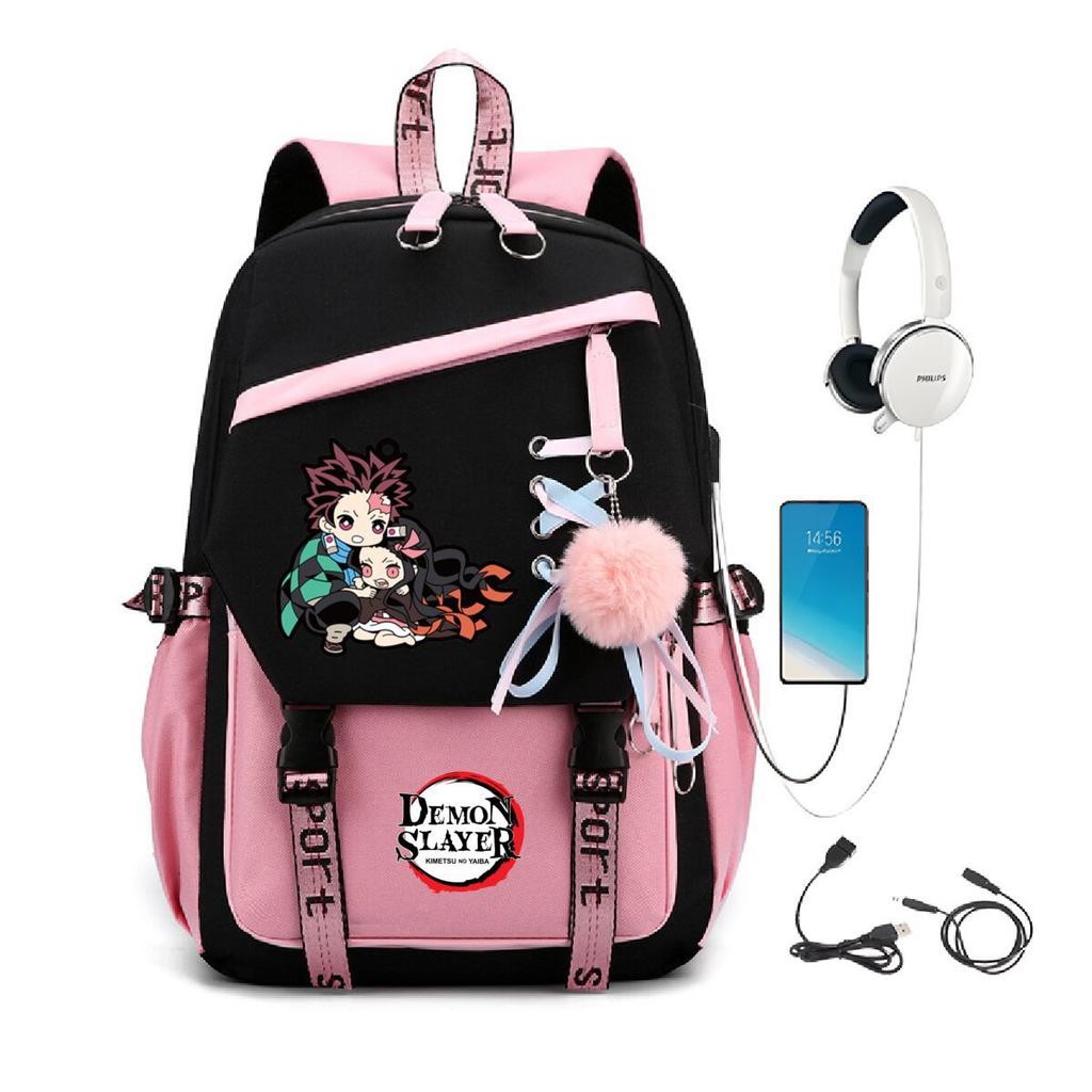 Guimai Peripheral Ridge Backpack with USB Multifunctional Student School Bag