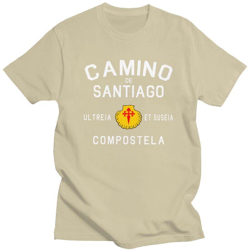 Custom Buen Camino De Santiago Tshirts for Men Short Sleeve Leisure T Shirt Cool Tshirts Loose Fit 100 Cotton Tees Gift Idea