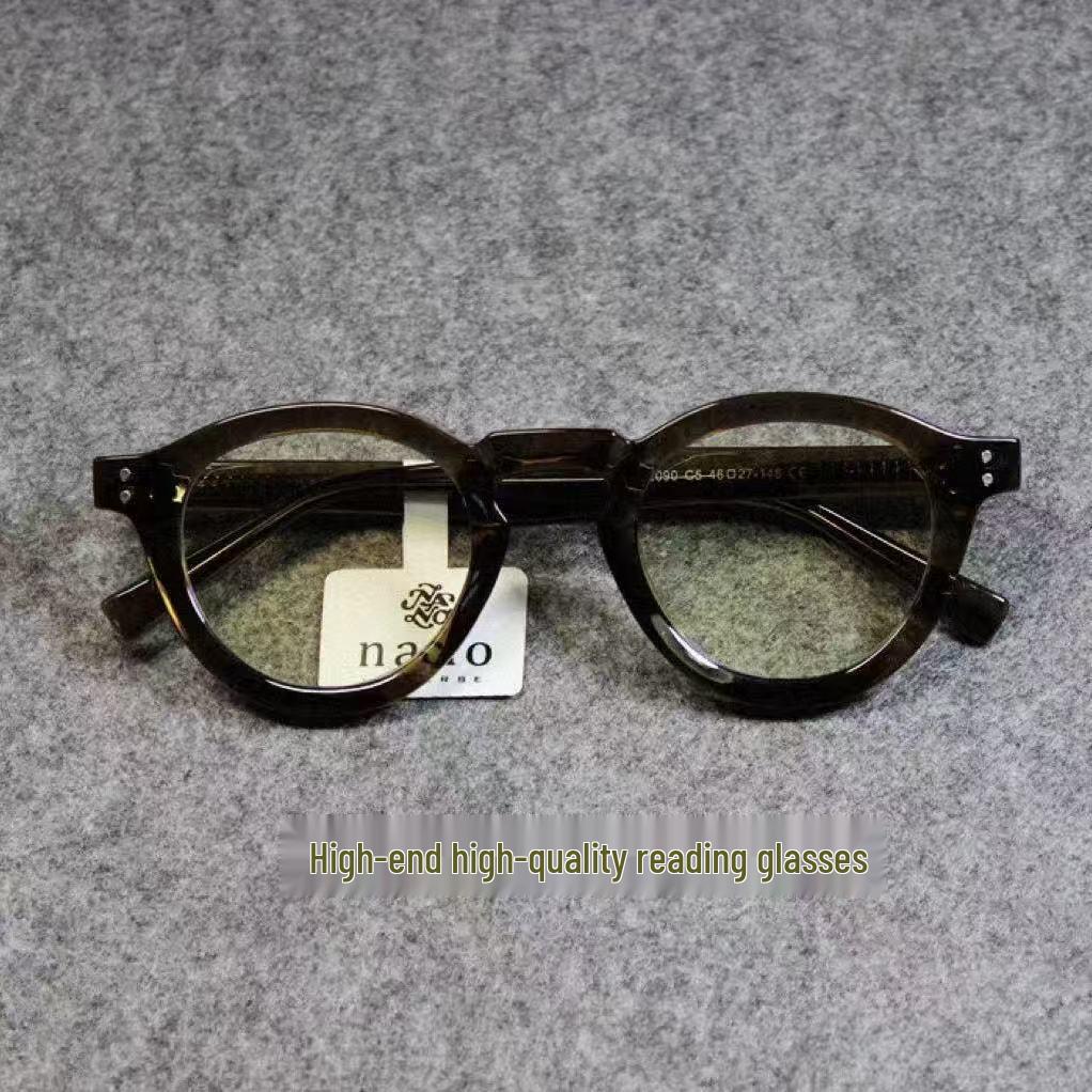 Retro Japanische Rundbrille mit Holzmaserung - Unisex-Mode mit Korrektionsoption