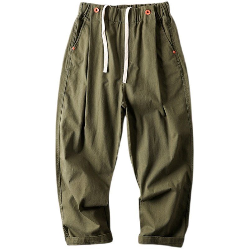 Fashion Brand Japanese Style Ankle-Tied Straight Cargo Pants Autumn and Winter