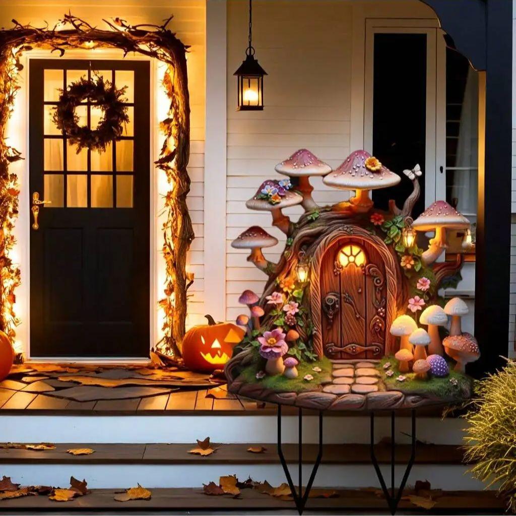 

1 шт. хрустальная мечтательная скульптура домика-гриба, подходит для украшения газона на открытом воздухе и чердака в помещении,