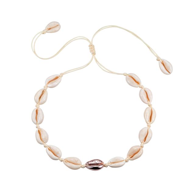Conch Seashell Necklace Women Jewelry Summer Beach Shell Choker Bohemian Rope Cowrie Beaded Necklaces Handmade Collar Female