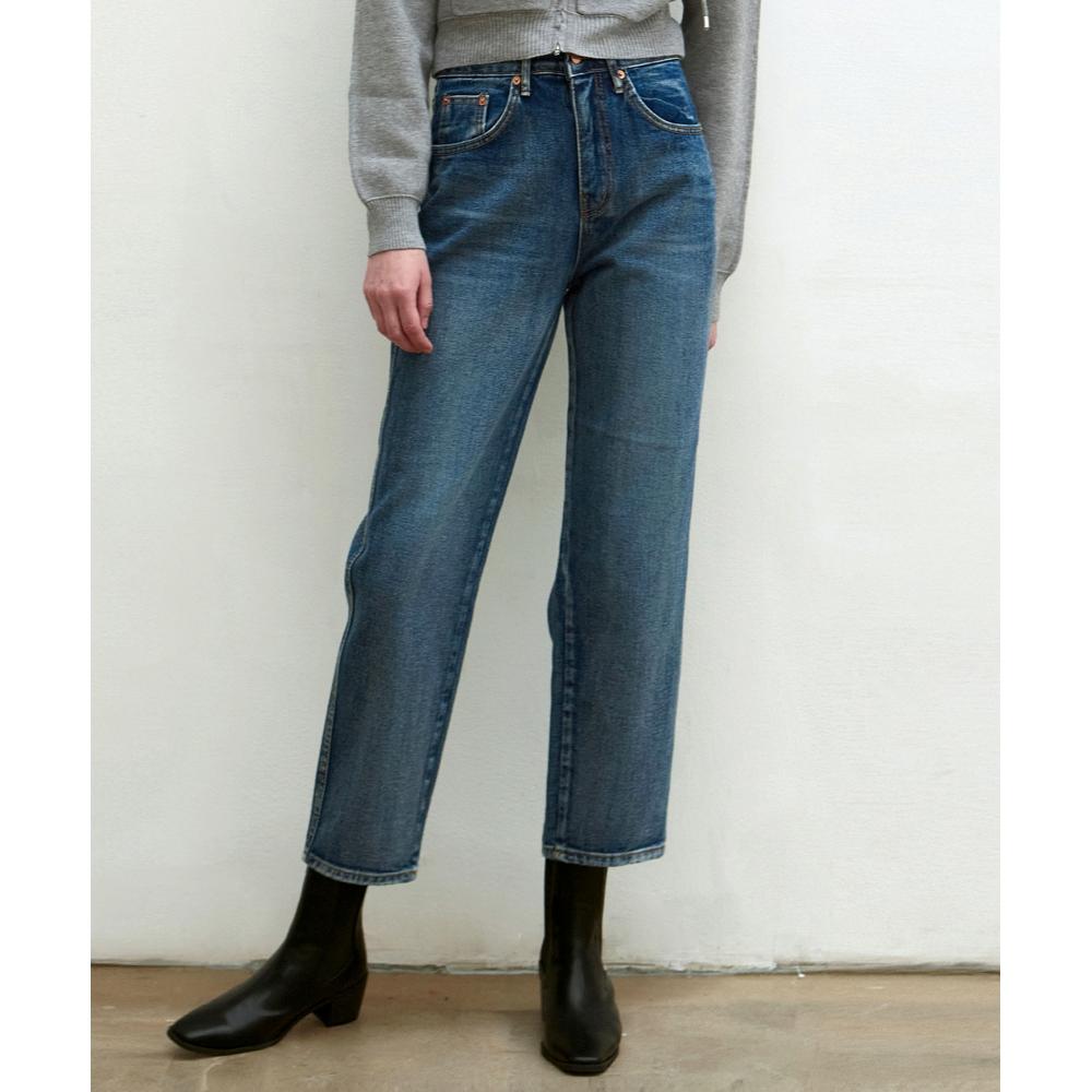 

NICKNICOLE Stitch Straight JeansСиний