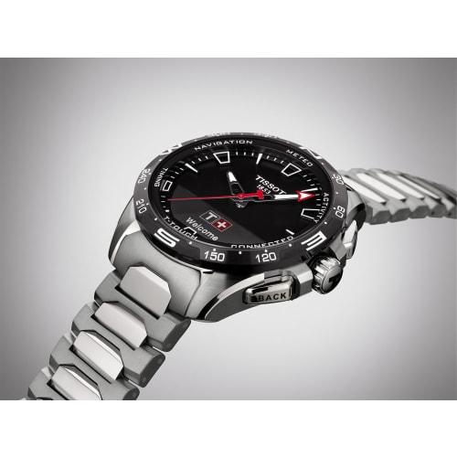 Tissot T-Touch Connect Solar Watch with Titanium Bracelet and Black Dial, Officially Imported, Men's Model T1214204405100