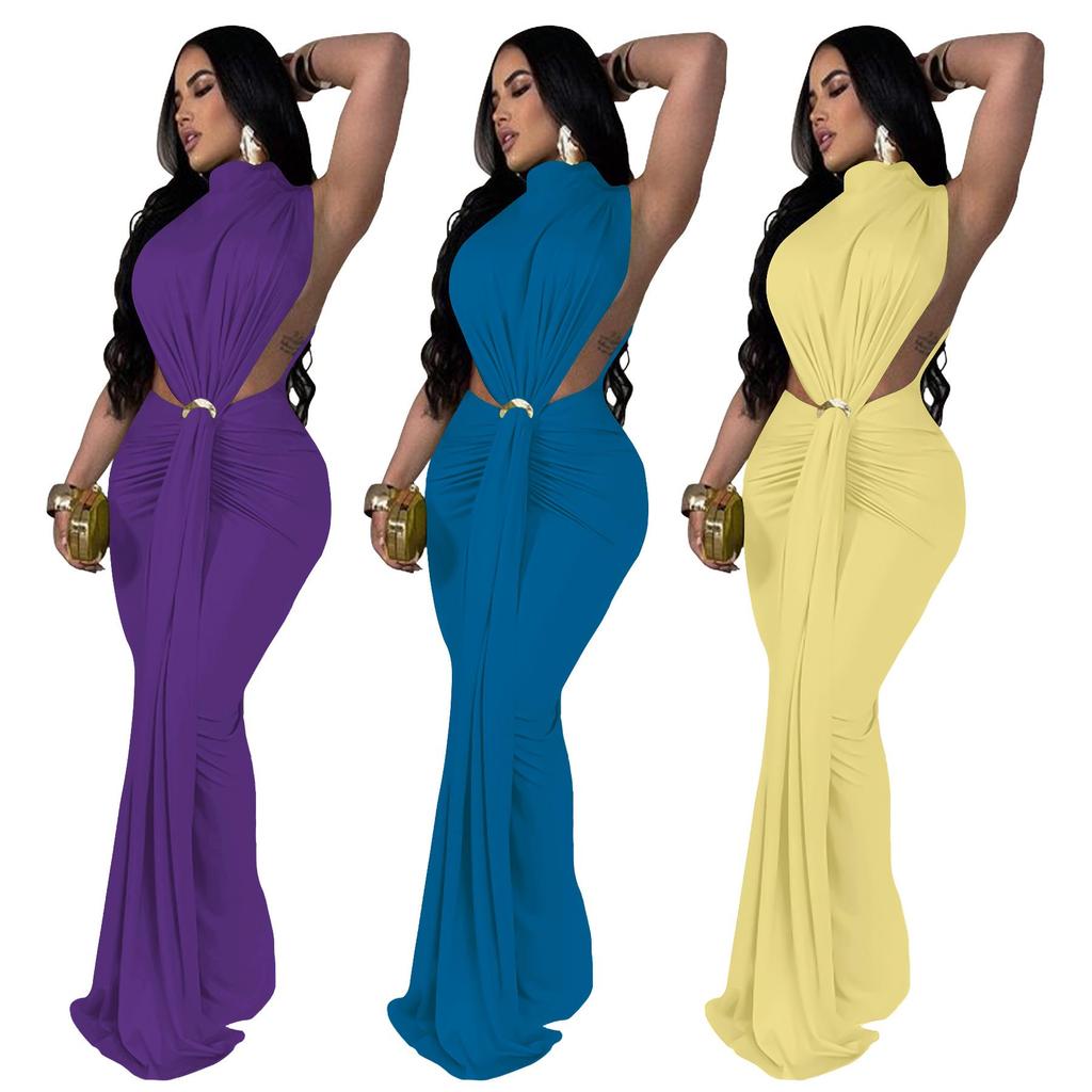 Sexy ärmelloses Kleid mit Schlitz im europäischen und amerikanischen Stil für Damen – Überfarben erhältlich