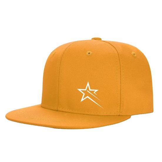 Yousheng Star Print Baseball Hat, Adjustable Back Buckle Retro Distressed Style Baseball Cap, Flat Brim Outdoor Sunshade Cap оранжевый