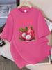 T-shirt Estive 100% Cotone Donna Frutto del Drago Stampe di Origine Locale Top Morbidi Larghi Girocollo Manica Corta Abbigliamento Donna per le Vacanze