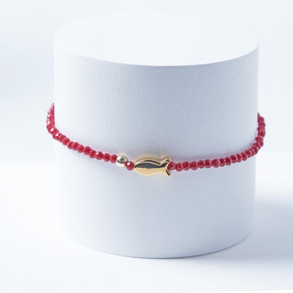 14K Dori Stone Bead Bracelet (Coral, Agate, Aquamarine)