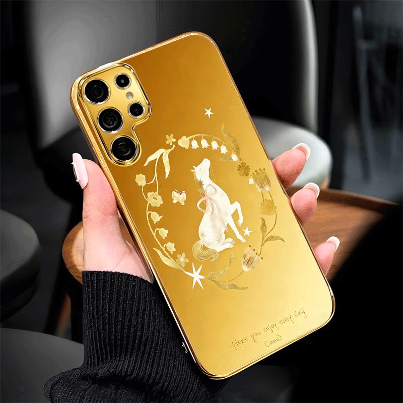 HeißverkaufMode Einfachheit High-End Galvanisiertes Glas Handyhülle für Samsung Galaxy S26 S25 S24 S23 S22 S21 FE Ultra Plus