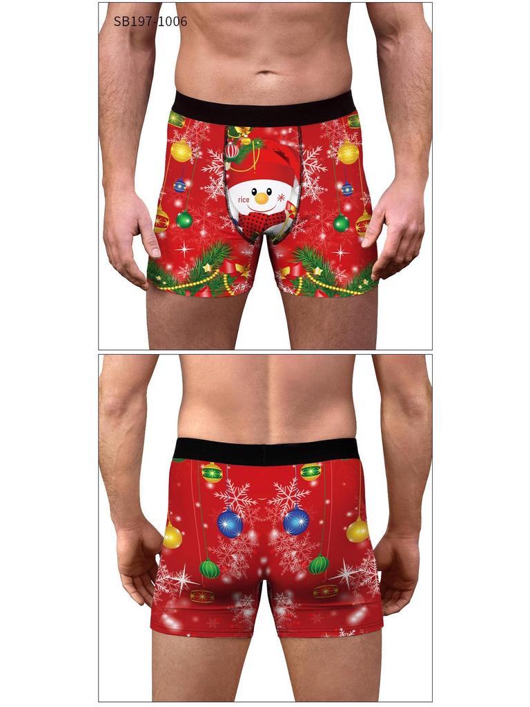 2024 Herren Kreative Weihnachts-Print Boxershorts
