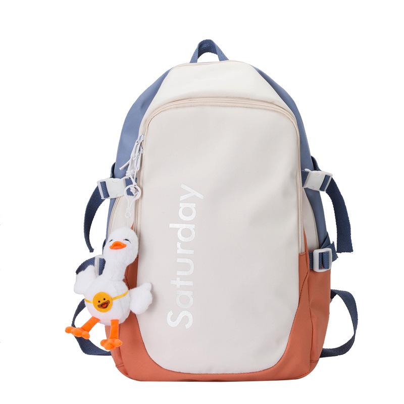 

Simple schoolbag female middle school student ins wind large capacity Japanese and Korean version high school student college student backpack male помаранчевий