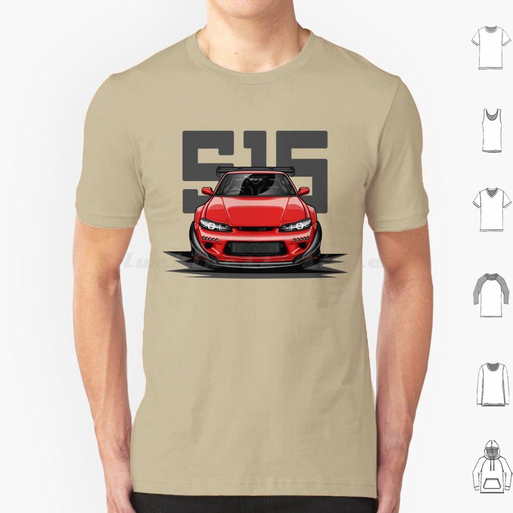 Silvia S15 Front  Candy Red  T Shirt 6xl Cotton Cool Tee Car Automotive Racing Vehicle Race Cool Sports Supercar Fitment Man