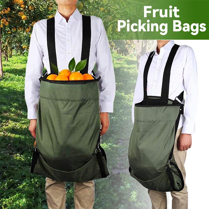 Adjustable Oxford Cloth Fruit Picking Bag Collapsible Fruit Gathering Apron for Orchard Vegetable and Tea Picking with Strap