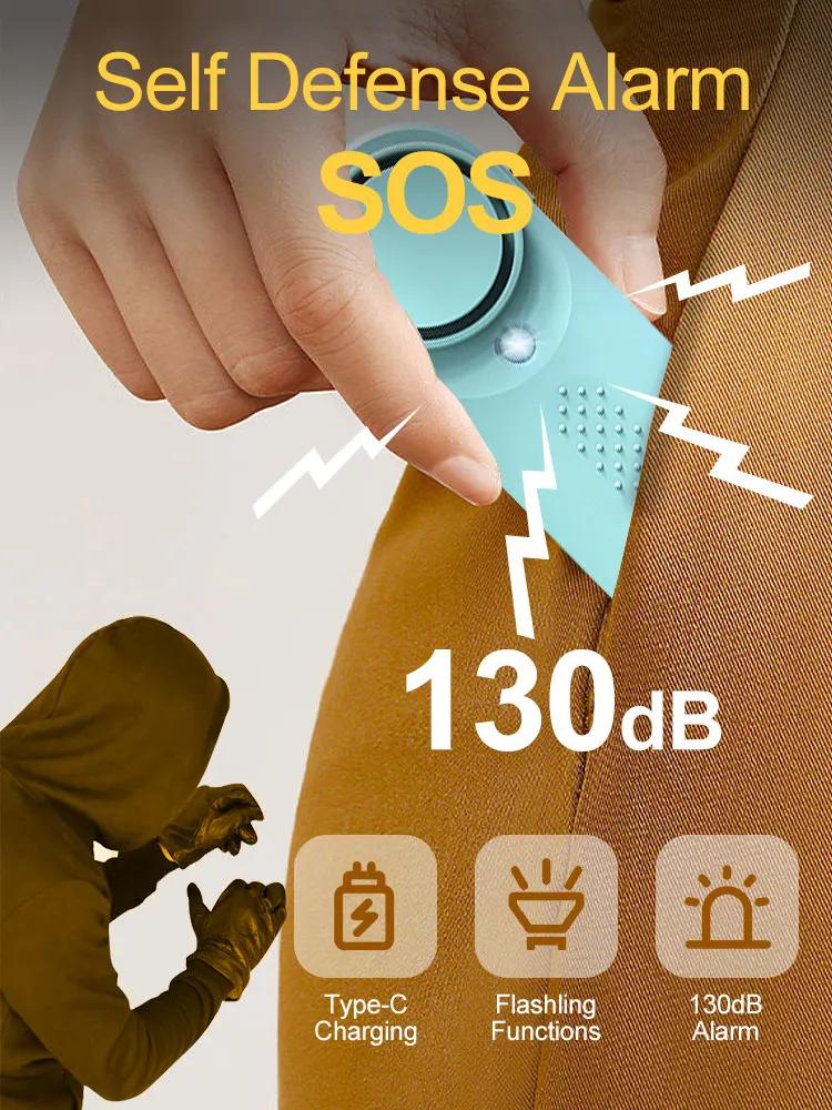 

Сигнализация самообороны 130 дБ Анти-волк для девочек и женщин, защитная сигнализация, личная безопасность, громкий крик, аварийная сигнализация, брелок