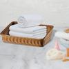Rectangular Rattan Serving Tray Wicker Woven Basket Bathroom Tray Woven Bread Baskets With Handles Storage Wicker Basket