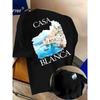 T-shirt Grafica con Paesaggio Costiero di Casablanca in Offerta Speciale Stampa Vacanza al Mare Moda Larga Casual Oversize Uomo Donna Manica Corta Top Estivo Nuova Maglietta