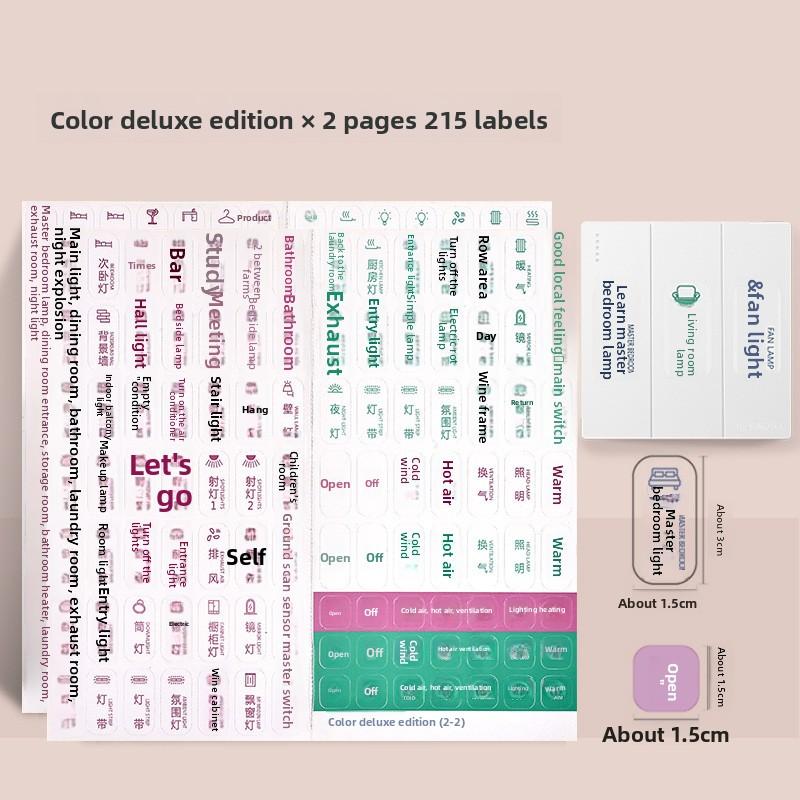 Switch Identification Stickers, Night Light Identification Stickers, Distribution Box Label Stickers, Socket Panel Indication Wall Stickers